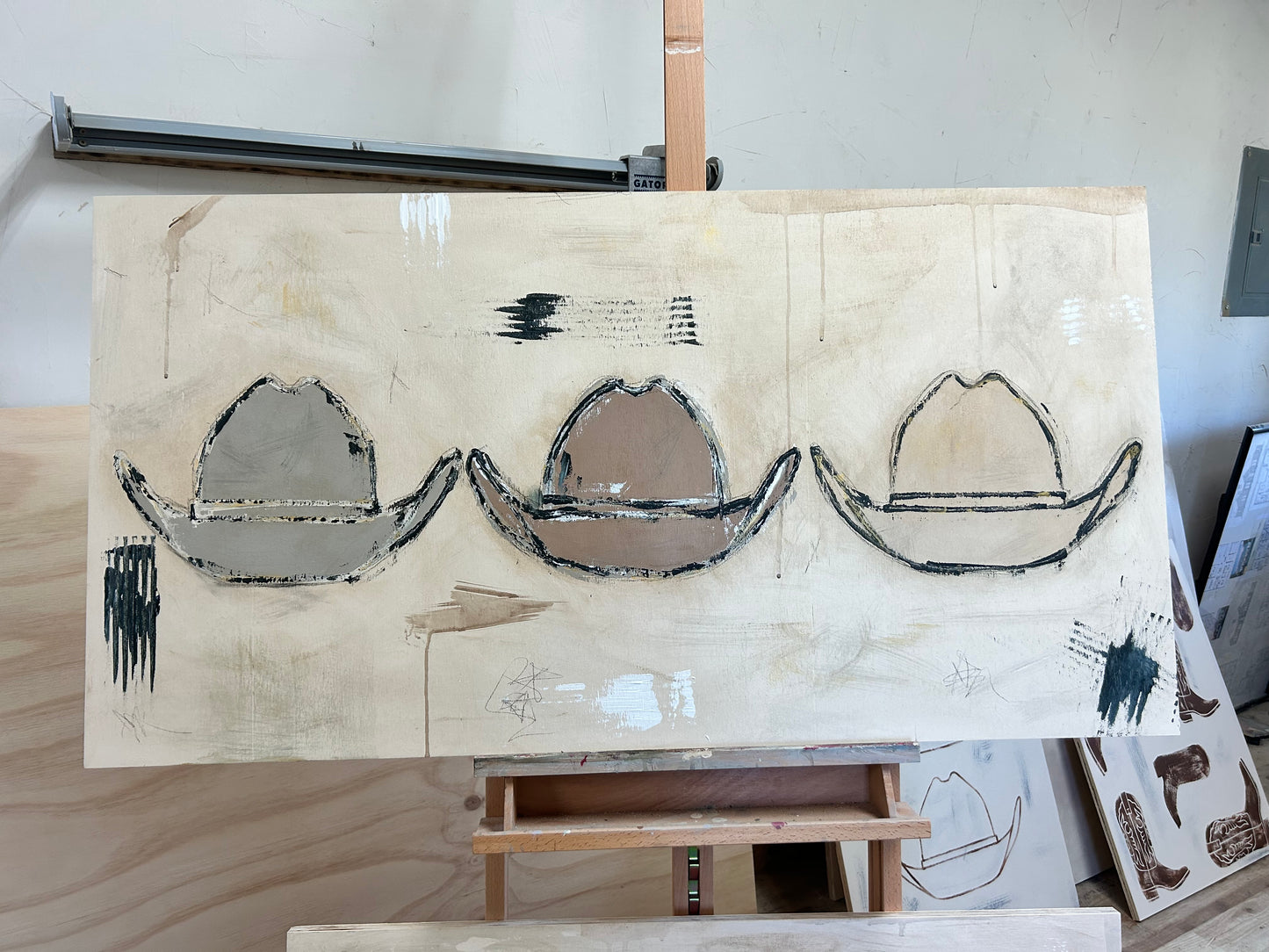 3 textured hats