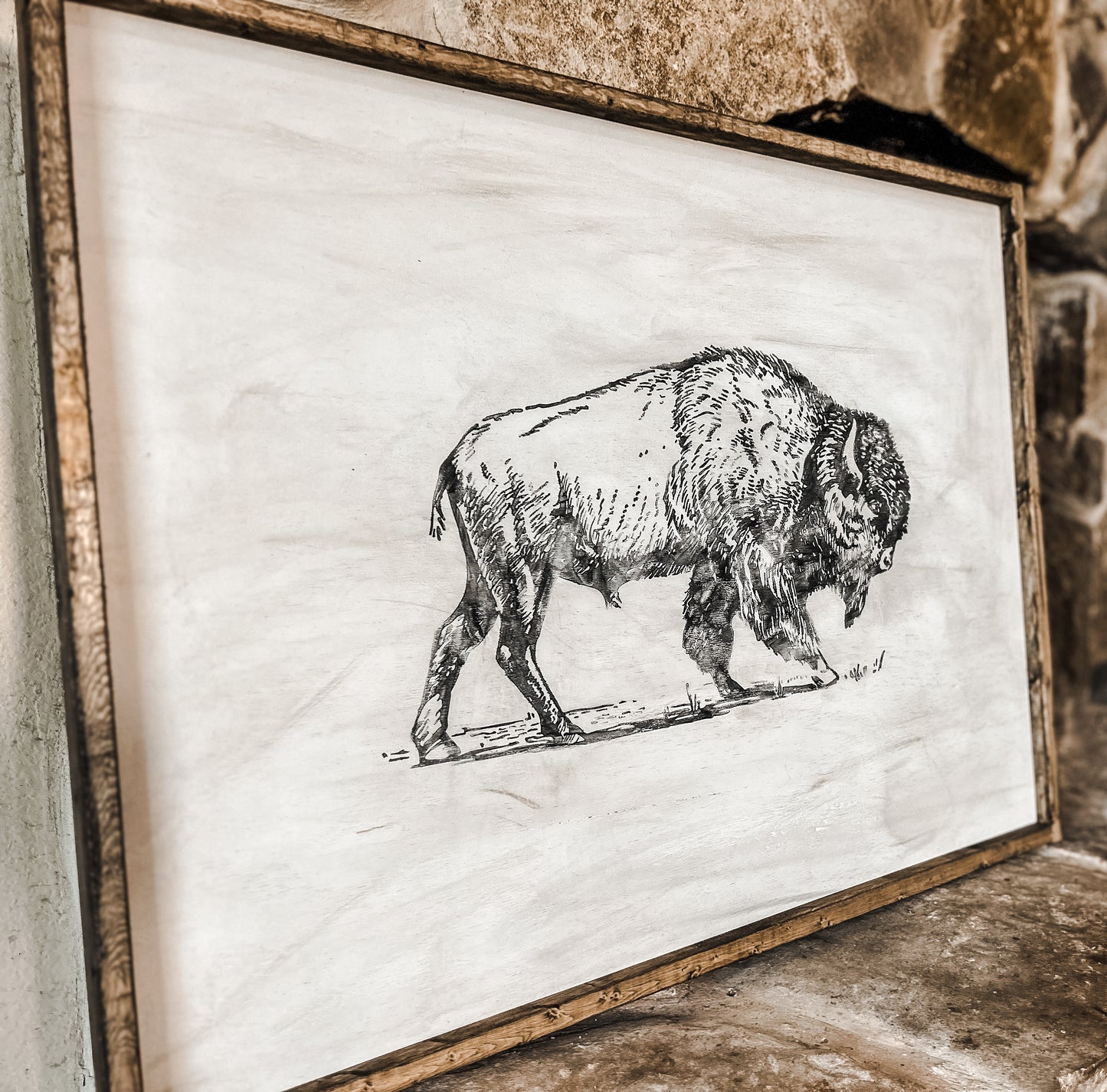Watercolor bison