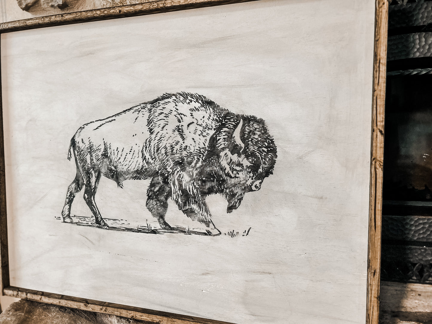 Watercolor bison