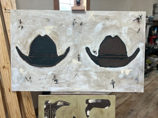 2 textured hats