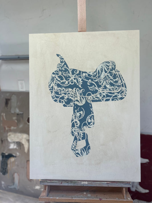 Denim blue saddle