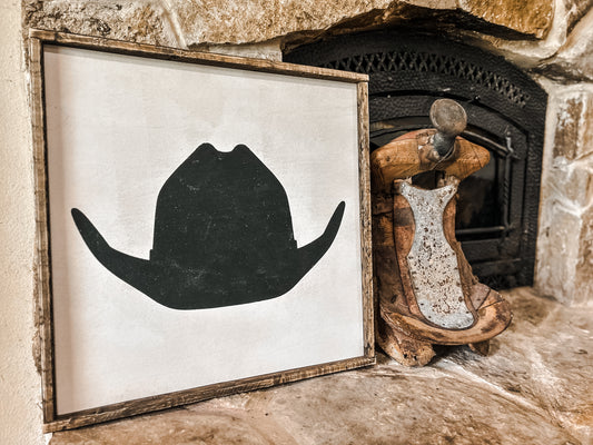 Black textured hat
