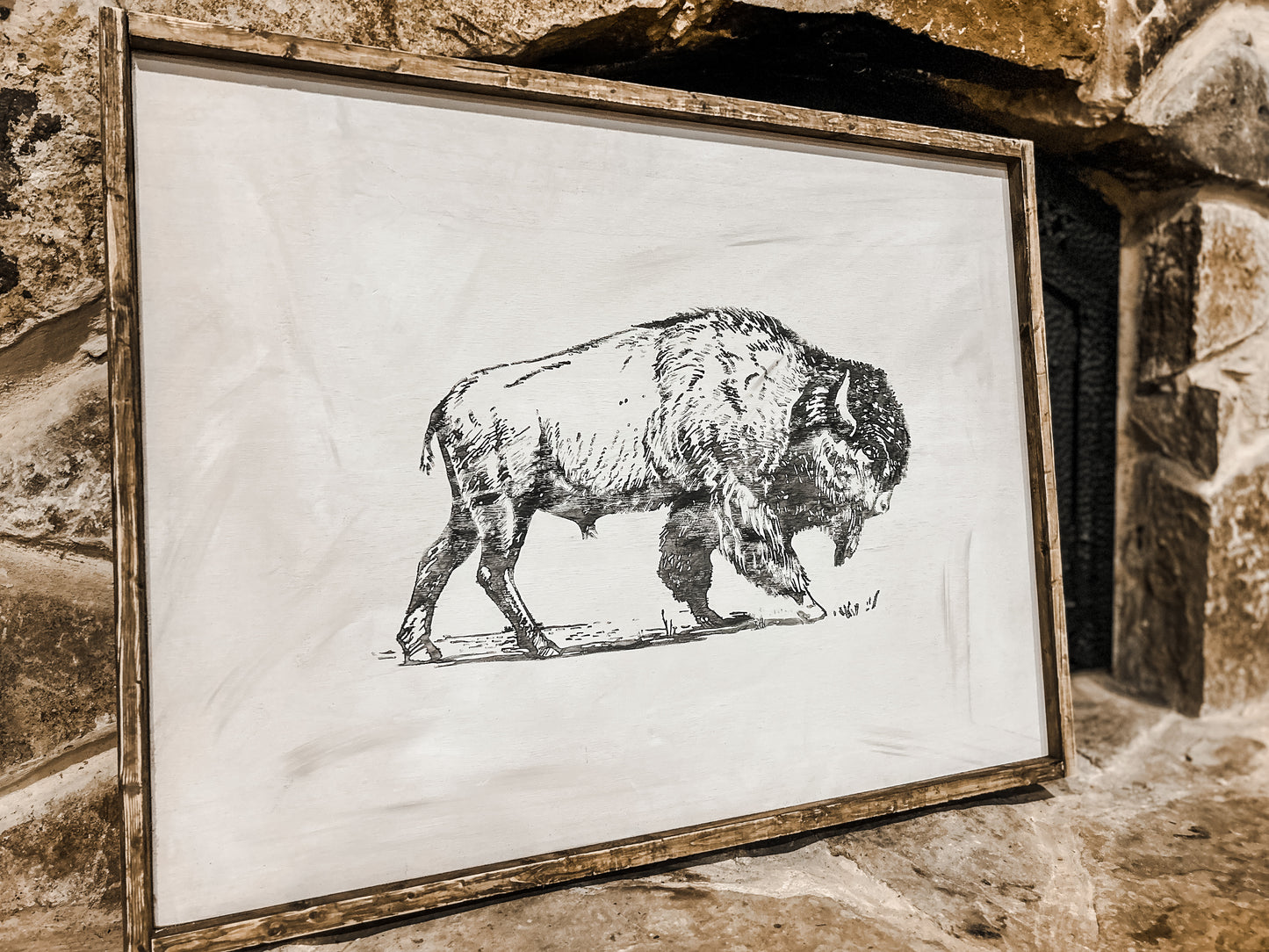 Watercolor bison