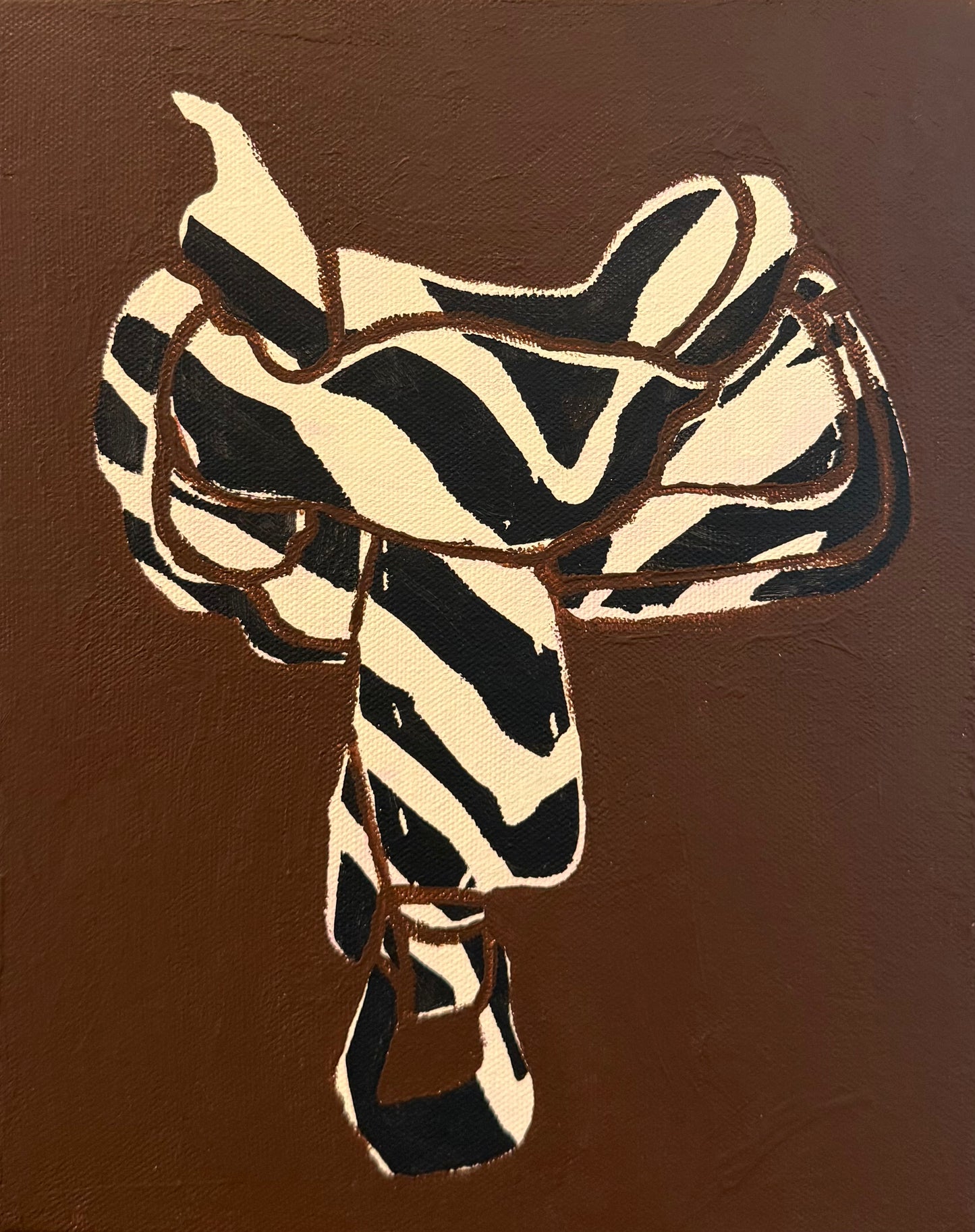 MACKENZIE MARLER: CUSTON Mocha Zebra Saddle (24”x36”)