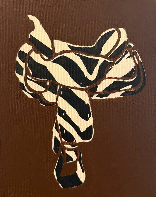 MACKENZIE MARLER: CUSTON Mocha Zebra Saddle (24”x36”)